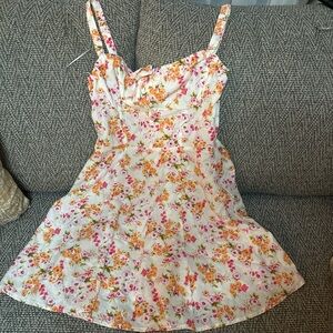 Floral Sundress with Pink and Orange Flowers